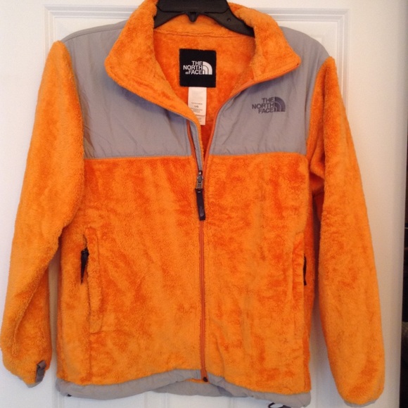 orange north face coat
